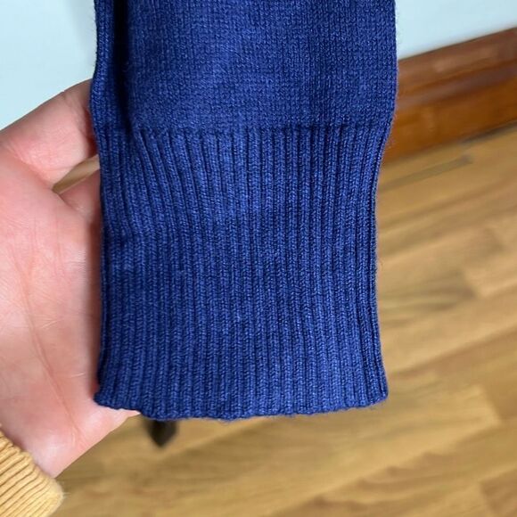 Aqua Women's Tie Dye Hoodie Knitted Long Sleeve Sweater Navy Blue Size Small NWT - Picture 6 of 11